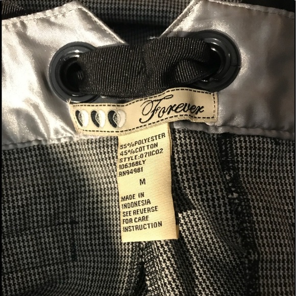 FOREVER Houndstooth Pattern Bow Grommets Shorts M - Picture 7 of 8